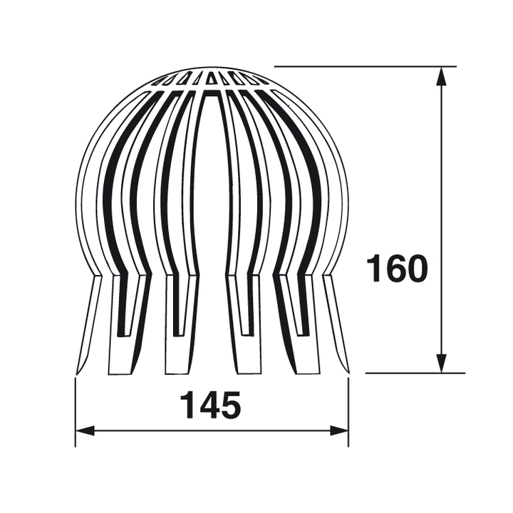 Flexible standard PP leaf-guard - size 60÷140 mm