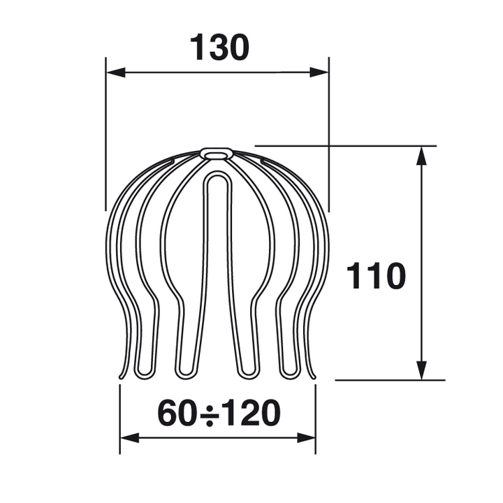 Flexible zinc leaf-guard - size 60÷120 mm