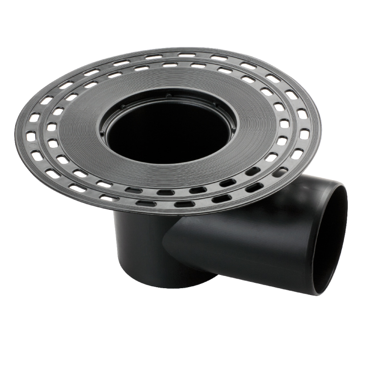 TPE roof drain with side exit - diameter 75 mm