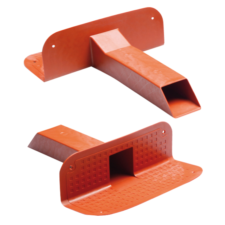 TPE angular drain for balconies with section 57 mm X 78 mm - brick-red